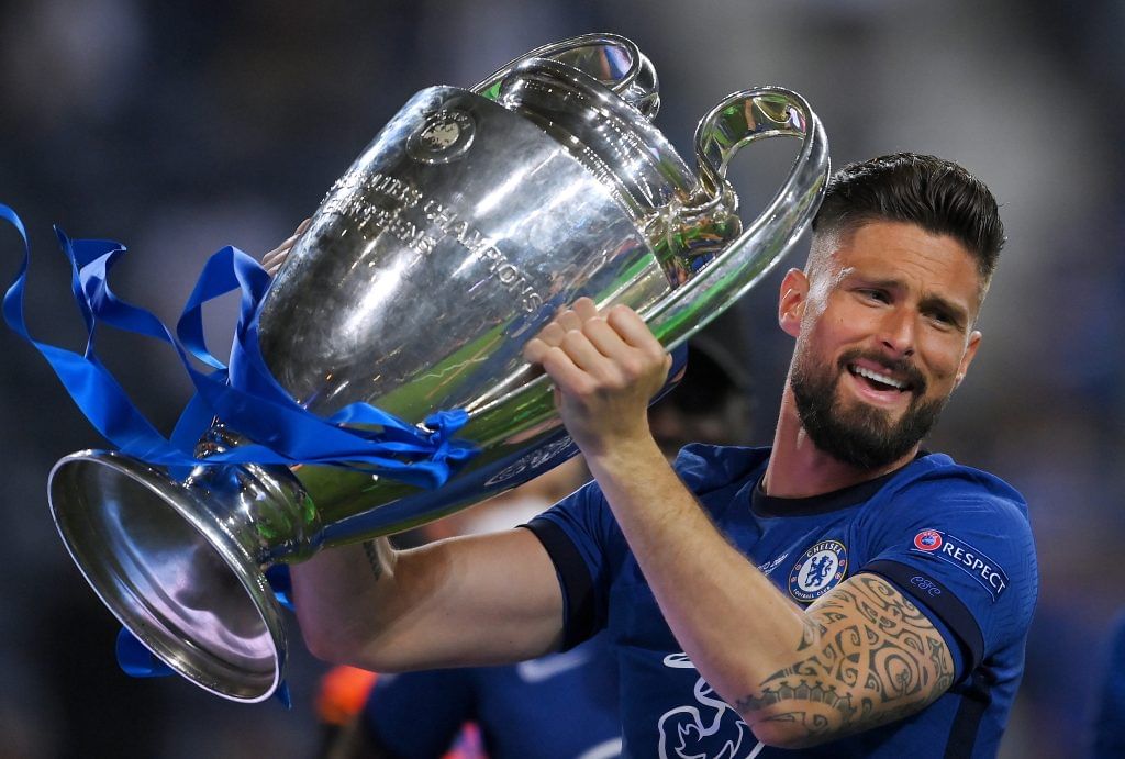 Olivier Giroud's crowing moment of his club career came with the 2021 UCL win. (Photo by David Ramos/Getty Images)